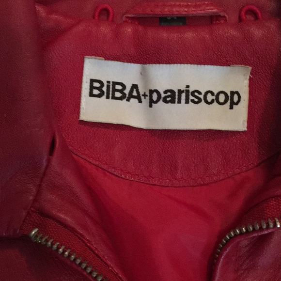 BiBA+pariscop red leather zipper jacket. Size 34. - Picture 2 of 6